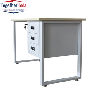 Escritorio de Oficina Moderno, Blanco, Duradero, de Diseño Simple, con Cajones de Metal y Madera para Uso Escolar u Oficina - Product Image 6