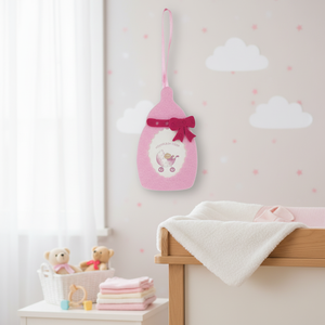Biberon in tessuto rosa FAVOR per decorazioni neonati e bambini - Product Image 3