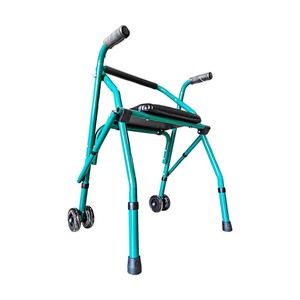 รถเข็นวิ่งออกกำลังกาย ยี่ห้อ Yikang รุ่น YK914L สีเขียวพีค็อก พร้อมที่นั่งและล้อ สำหรับผู้สูงอายุ - Product Image 2