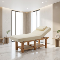 Table de massage multifonctionnelle en bois massif de style Zen avec chauffage à température constante pour spa et soins