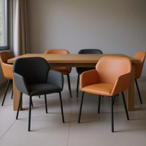 Sedia da Pranzo Moderna Imbottita con Gambe in Metallo e Tessuto per Casa e Ufficio - Product Image 2