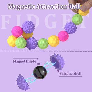 Bolas Magnéticas de Silicona, Juguetes Antiestrés para Adultos y <span class=keywords><strong>Adolescentes</strong></span>, 4 Piezas, Juguete Sensorial para Aliviar el Estrés, Autismo, TDAH, Ansiedad, Texturas Divertidas - Product Image 5