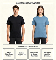 Camiseta de Algodón Anillado de 205 g/m², Cuello Redondo Unisex, 17 Colores, Preencogida, Venta al por Mayor, Logotipo Personalizado, Camiseta de Verano Lisa