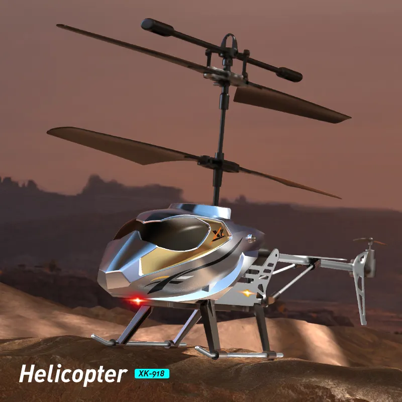 3,5 canales aviones 2,4g luz Led logotipo personalizado Metal Control remoto juguetes Rc helicóptero