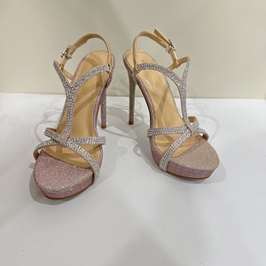 Sandales élégantes à talons hauts avec strass et brides croisées pour femmes, à bout ouvert, talons aiguilles pour mariages, soirées et événements. - Product Image 4