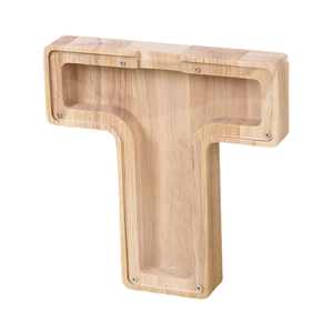 Salvadanaio in legno personalizzabile in legno salvadanaio in legno salvadanaio per bambini alfabeto salvadanaio - Product Image 1