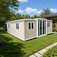Maison préfabriquée extensible en conteneur maritime de 40 pieds à vendre, maison préfabriquée pliable en acier léger, villa 2 ou 3 chambres