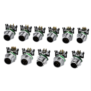 M8/M12 loạt ổ cắm kết nối điện 4pins PCB pins khuỷu tay loại thiết bị nông nghiệp Kết nối Kết nối công nghiệp - Product Image 3