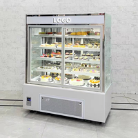 Vitrine commerciale de gâteau réfrigéré avec éclairage LED Cadre en marbre Fonction de dégivrage Plan de travail pour boulangerie et vente au détail