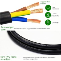 Câble d'alimentation professionnel 16A 250V EU CEE7/7 avec extrémité ouverte dénudée, câble flexible en cuivre à 3 conducteurs pour l'industrie OEM