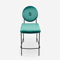 Tabouret de bar de luxe de haute qualité avec pieds en métal, chaise de bar moderne Sillas De Bar, chaise de bar rembourrée verte avec dossier rond
