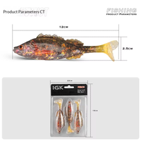 Leurre souple de pêche au bar The Brave Sports, lot de 3, en PVC, 15g, coulant, réaliste, grand format, pour eau douce, transfrontalier