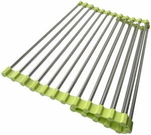 Tube rolling up rack display stand rolling storage rack organizer for kitchen