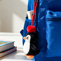 Joli porte-clés en peluche pingouin miniature, jouet à suspendre, adorable peluche moelleuse, porte-clés pingouin pour les amoureux