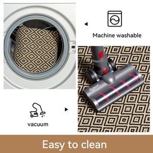 Alfombra de Pasillo con Patrón de Diamantes, Rectangular, de Fibra de Poliéster, para Uso Doméstico, Diseño Geométrico, Alfombra para Puerta - Product Image 2