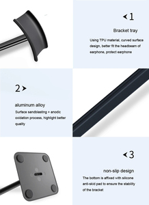 Universal Headphone <b>Stand</b> Plastic <b>Headset</b> Holder Supporting Flexible Headrest Fashion Display Earphone Hanger Bracket - Product Image 5