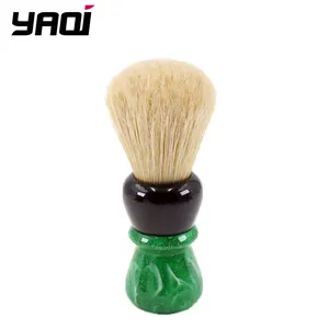 YAQI Green Viper 24mm cerdas de jabalí Mango Verde brocha de crema de afeitar para hombre logotipo personalizado