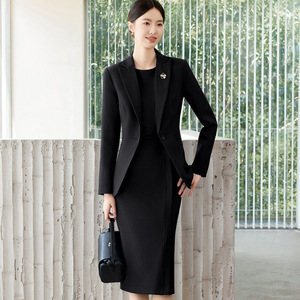Women's Suit Set Blazer Dress Slim Fit Solid Color Polyester Fiber Workwear Office Wear - Product Image 3