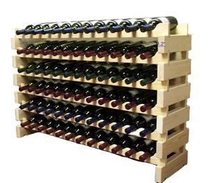 モジュラーワインラック自立型収納スタンドディスプレイシェルフ12X6列72スロットスタッカブル木製ディスプレイラック - Product Image 1