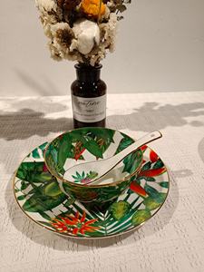 Juego de Vajilla de Porcelana China de 10 Pulgadas con Borde Dorado y Diseño de Puntos, Platos Verdes Aptos para Alimentos, para Bodas y Eventos, Venta al Por Mayor de Fábrica - Product Image 3