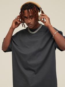 Camiseta Blanca de Algodón 100% Pesado al por Mayor, Camisetas Personalizadas para Hombre, Camiseta Oversize con Cuello Simulado - Product Image 3