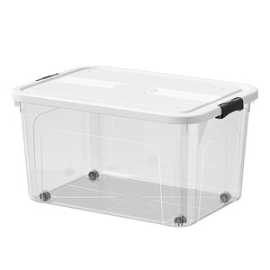 Transparent <b>Storage</b> <b>Box</b> With <b>Lid</b> Rectangular Stackable Clothing Organizer For Home Closet Dormitory Toy <b>Storage</b> - Product Image 3