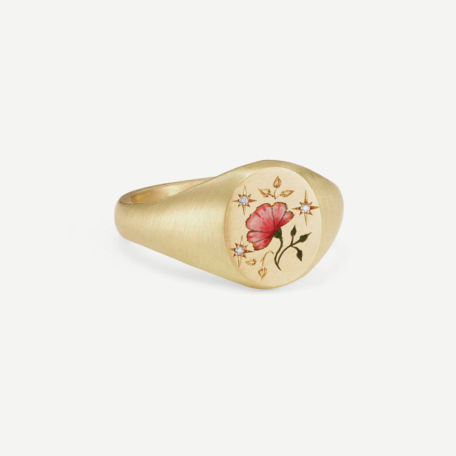 Bague fleur de pêcher rose