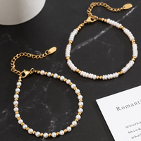 Bracelet de perles baroques irrégulières en eau douce, design original élégant français, bracelet entièrement en perles, bijoux de chaîne pour la main