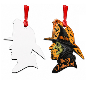 Ornements vierges pour sublimation : sorcières, pompiers en bois, décorations de Noël et d'Halloween par sublimation - Product Image 1