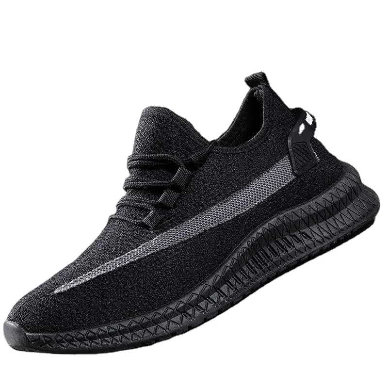 Huatong new black shoes breathable mesh fashion men's sports shoes casual and comfortable men's running shoes