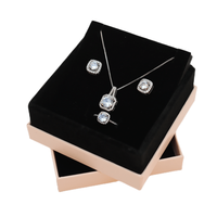 Boîte à bijoux rigide de haute qualité, écologique, avec insert en éponge, nouvelle conception personnalisée, série de boîtes rose blush