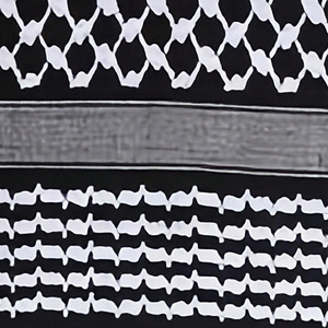 Foulard quadrato in cotone jacquard Al-Arafat best-seller, stile baffo, bianco e nero, per uomo musulmano, primavera - Product Image 3