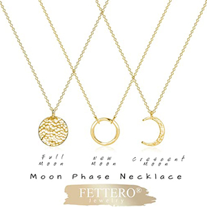 <span class=keywords><strong>Collana</strong></span> di monete da donna a cerchio pieno ciondolo fase lunare delusa catena minimalista Boho luna ciondolo <span class=keywords><strong>collana</strong></span> in acciaio inox - Product Image 3