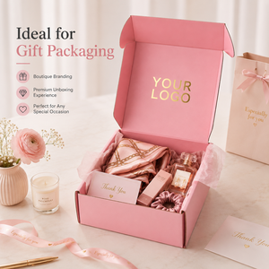 Custom Gold Foil Stamping <b>Pink</b> Corrugated Mailer Boxes, Custom Logo Color Size Printed Apparel Cosmetic Gift Shipping Mailer <b>Box</b> - Product Image 4