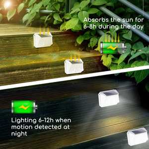 Aigostar 4-Pack esterno LED giardino solare luci 3 modalità sensore di movimento 270 grado impermeabile IP65 per Patio giardino finestre - Product Image 4