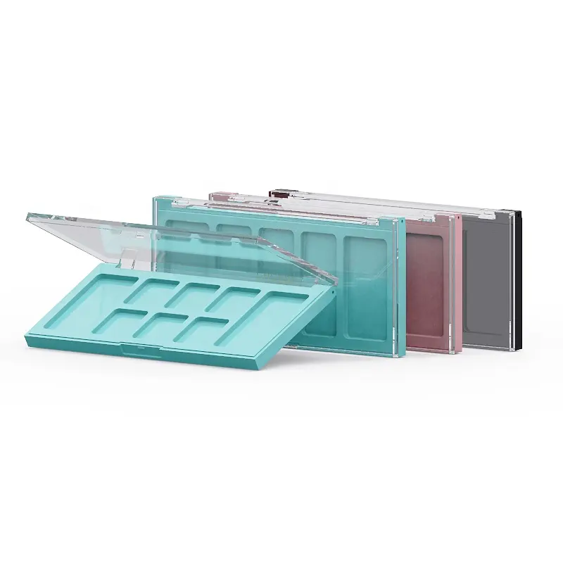 8 pan holes clear empty plastic cosmetic empty makeup eyeshadow palette case