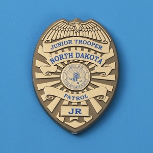 Tùy chỉnh nhựa thủ công mỹ nghệ vàng sáng bóng kết thúc cảnh sát phù hiệu - Product Image 1