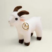 Porte-clés en peluche en forme de chèvre, taille petite, 16 cm, nouveau, jouet en peluche miniature, porte-clés en peluche, chèvre en peluche