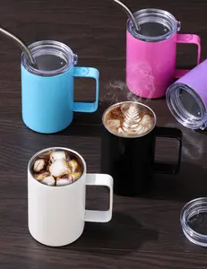 Schönes Sublimations-Edelstahl-Vakuum-Kaffeebecher mit Griff 3 Oz Minitränne Schnapsglas mit Deckel und Strohhalm