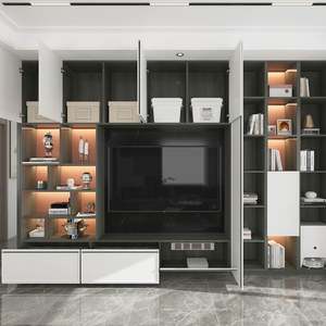 Stylish <b>Modern</b> Solid Wood <b>TV</b> Cabinet Durable Finish LED Feature Ample Storage Space for Home Entertainment Living Apartments - Product Image 4