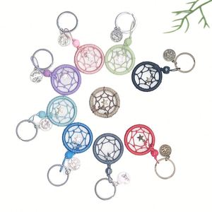 Attrape-rêves tissé à la main, multicolore, en alliage, souvenir, cadeau bohème, breloque de sac, porte-clés - Product Image 1