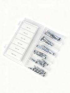 Lot de 18 chevilles moulées en acier zingué robustes, vis d'ancrage murales à tête creuse, boulons d'expansion <span class=keywords><strong>pour</strong></span> fixations - Product Image 3