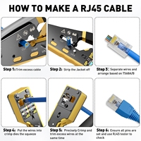 Kit d'outils réseau 8-en-1 : Pince à sertir RJ45 pour connecteurs Cat6, testeur 8P/6P, coupe-fils et lames – Pièces télécom