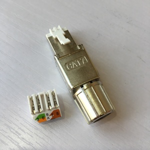 LAN 电缆免工具组装 RJ-45 <span class=keywords><strong>Cat</strong></span> 7 连接器模块化插头，STP Cat7 金属屏蔽 - Product Image 3