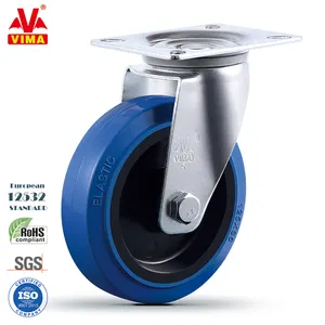 Wheels VIMA 5 Inch Industrial Caster Wheels Swivel With Dual Locking Soft Rubber Trolley Castor Wheels