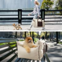 Siège de voiture pour petit chien personnalisé en gros, en polyester imperméable, avec design amovible et lavable, pour toutes les saisons, lit d'intérieur