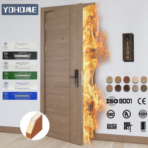 Porte d'entrée de chambre d'hôtel 5 étoiles haut de gamme classée U-L Portes coupe-feu de sécurité Portes en bois résistantes au feu de 60 minutes - Product Image 2