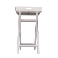 Plateau de service en bois rustique de style ferme Luckywind, plateau pliable pour télévision en bois blanc pour salon