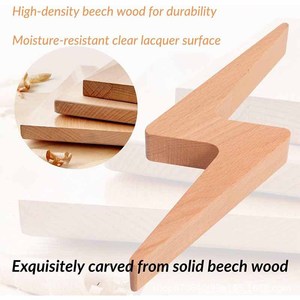 Estante de almacenamiento de papel higiénico de madera de haya, montado en la pared, sin necesidad de taladrar, soporte de rollo de papel higiénico de madera para baño. - Product Image 3