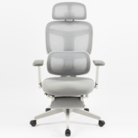 Chaise de bureau de direction ergonomique inclinable en maille avec repose-pieds pour bureau à domicile de luxe